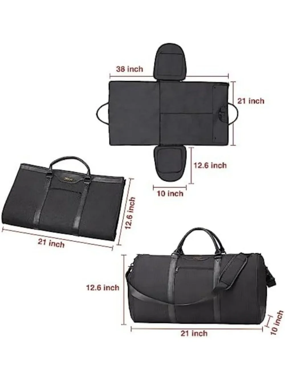 Travel Garment Bag & Duffel, Waterproof Suit Carrier with Shoe Compartment